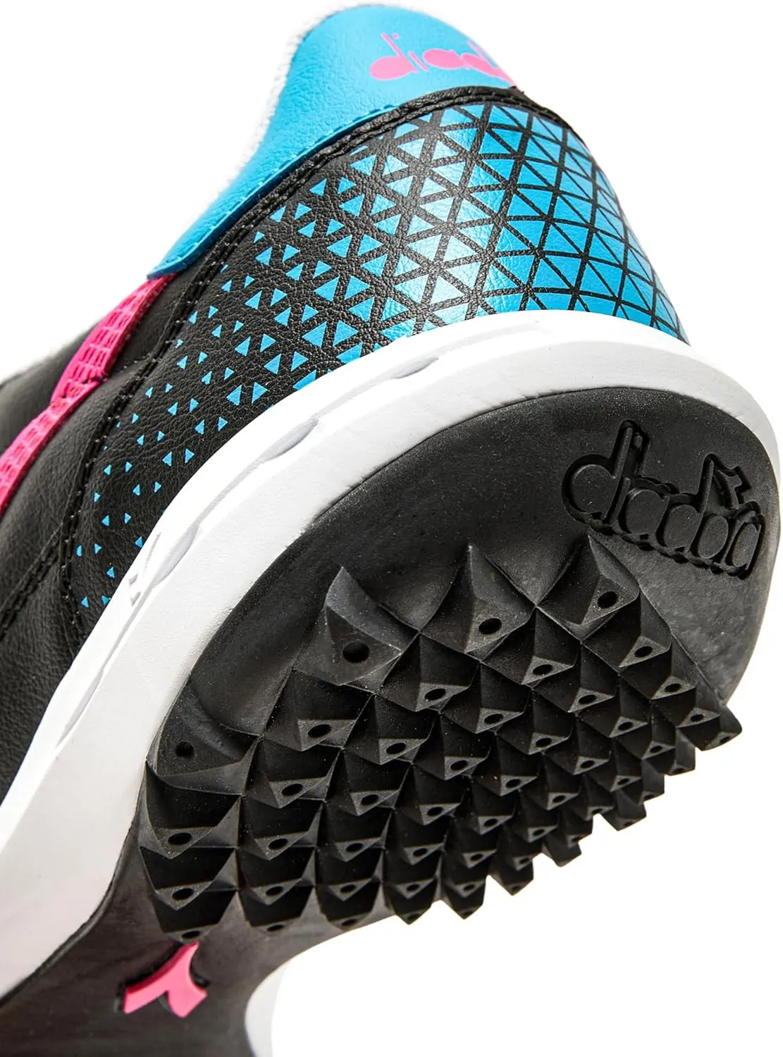 Diadora Calcetto LT Turf Soccer Shoes - Full Grain Leather, Enhanced Cushioning, Anti-Wear Rubber, Synthetic Turf, Optimal Traction and Stability