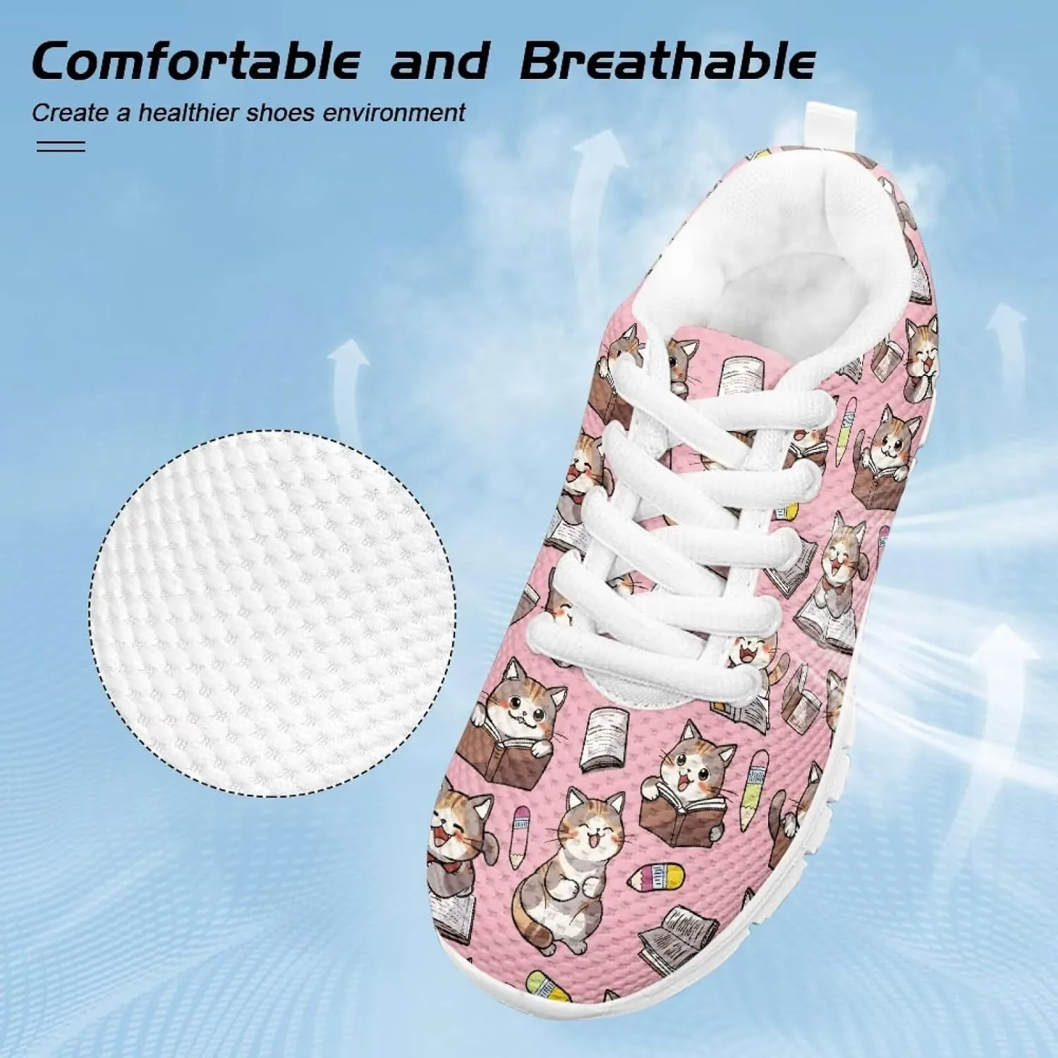 Dolyues Girls Sneakers Fashion Tennis Shoes for Kids Running Athletic Gym Sport Sneaker