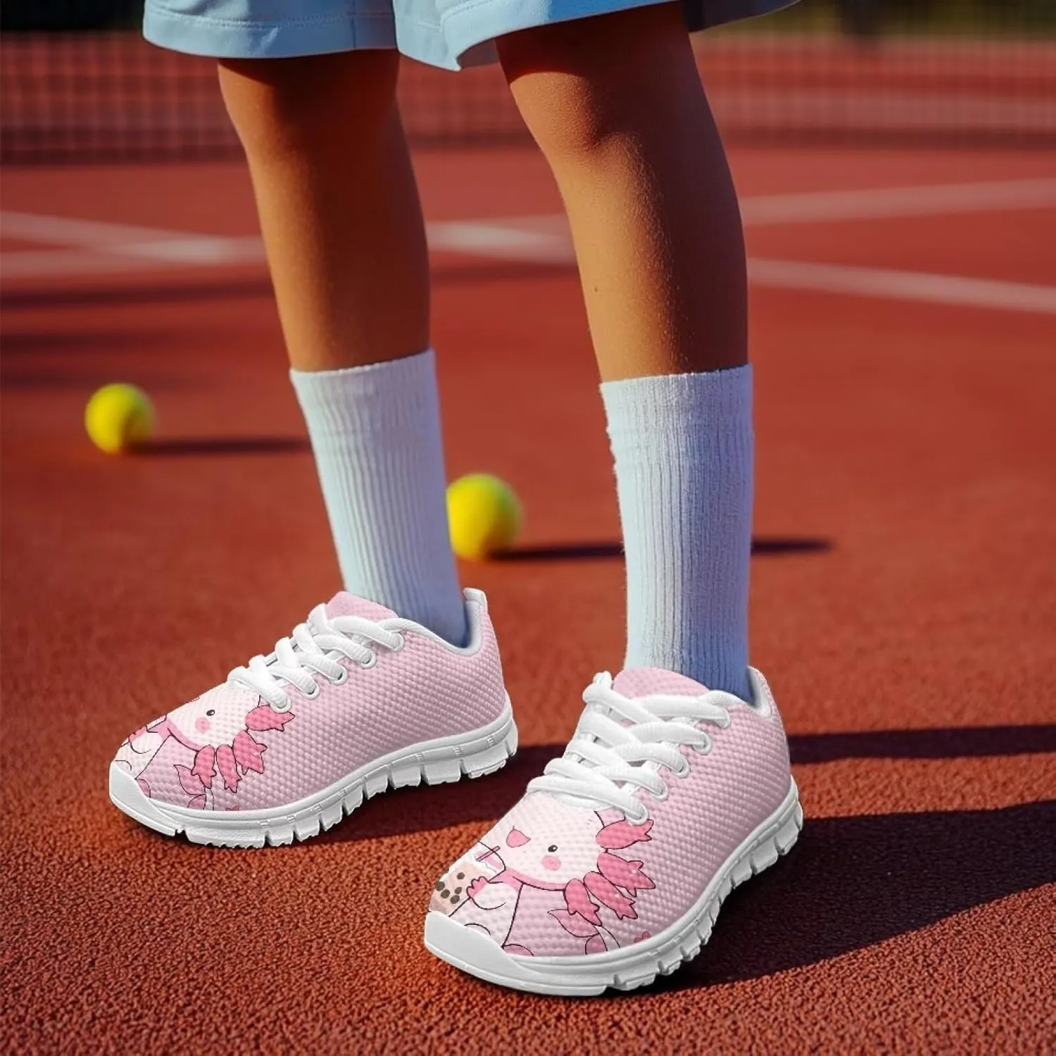 Dolyues Girls Sneakers Fashion Tennis Shoes for Kids Running Athletic Gym Sport Sneaker