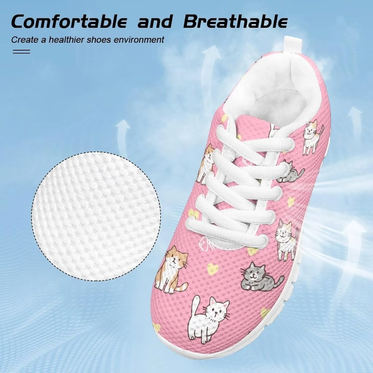 Dolyues Girls Sneakers Fashion Tennis Shoes for Kids Running Athletic Gym Sport Sneaker