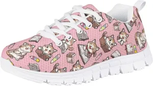 Dolyues Girls Sneakers Fashion Tennis Shoes for Kids Running Athletic Gym Sport Sneaker