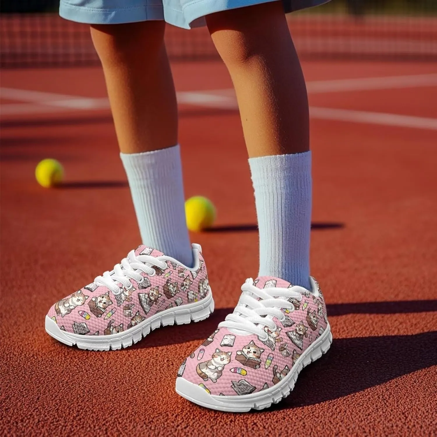 Dolyues Girls Sneakers Fashion Tennis Shoes for Kids Running Athletic Gym Sport Sneaker