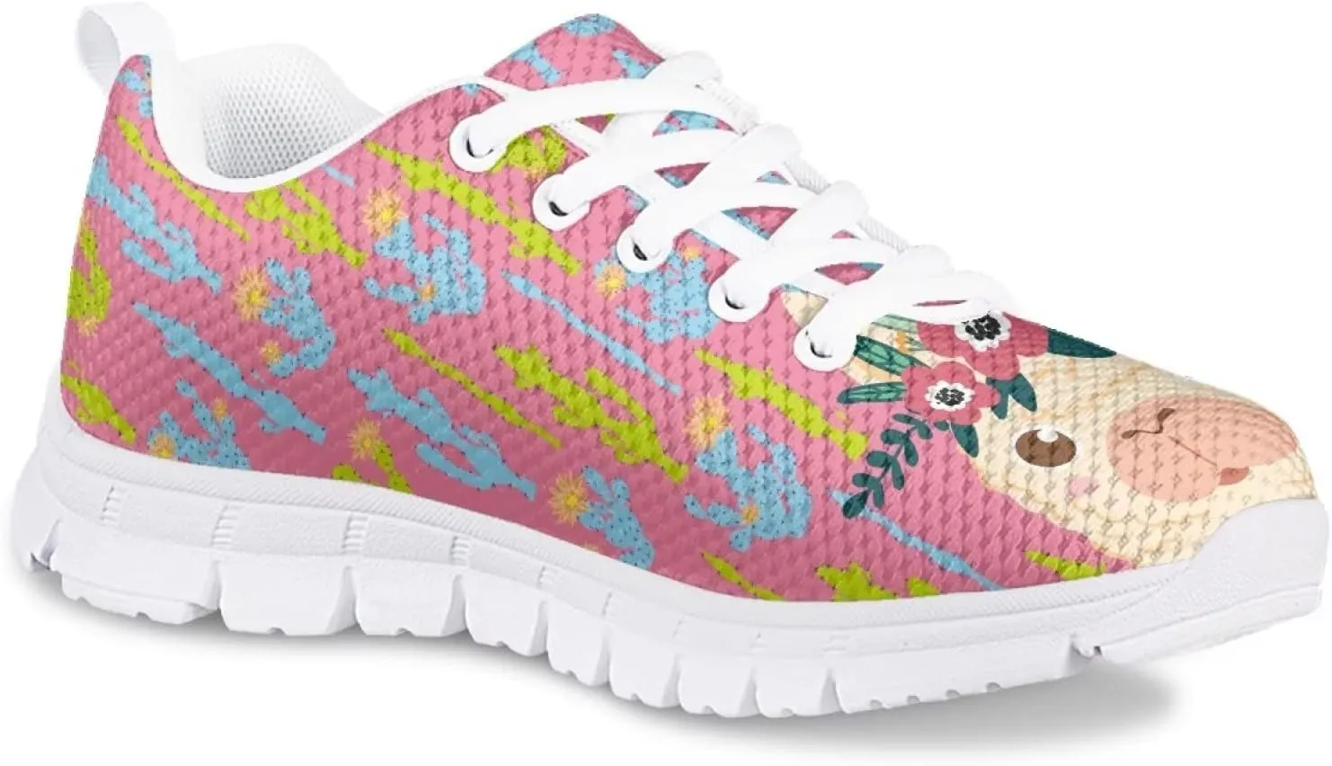 Dolyues Kids Sneakers Girls Tennis Shoes for Running Athletic Walking Gym Sports Lightweight Breathable Shoe Footwear