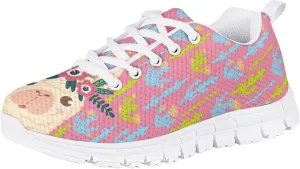 Dolyues Kids Sneakers Girls Tennis Shoes for Running Athletic Walking Gym Sports Lightweight Breathable Shoe Footwear