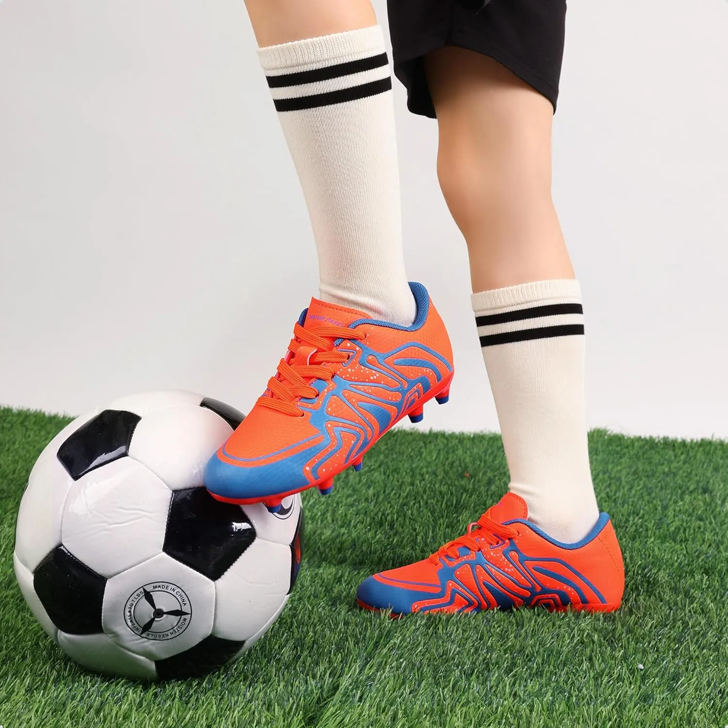 DREAM PAIRS Boys Girls Soccer Cleats Youth Firm Groud Baseball Cleats Sport Athletic Outdoor Trainning Football Shoes for Little/Big Kid