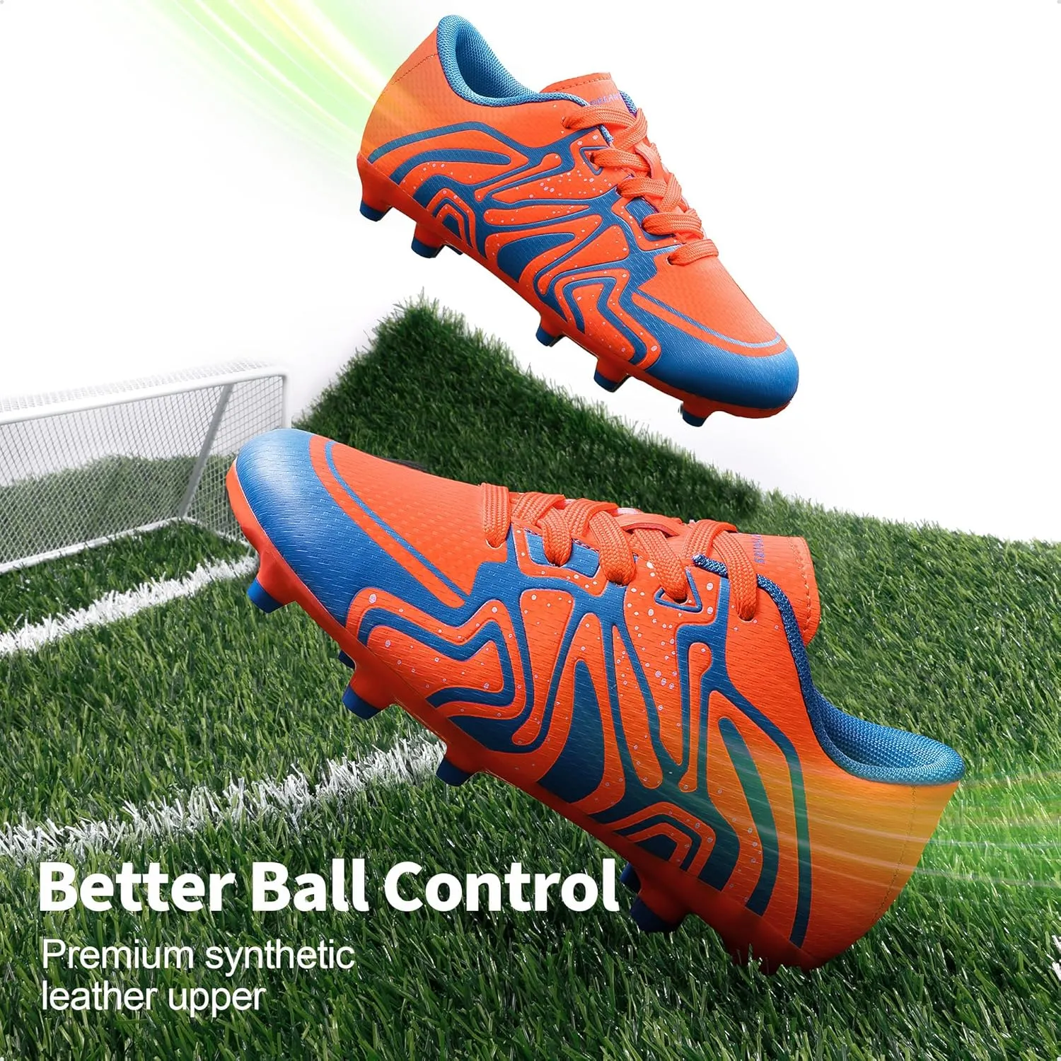 DREAM PAIRS Boys Girls Soccer Cleats Youth Firm Groud Baseball Cleats Sport Athletic Outdoor Trainning Football Shoes for Little/Big Kid