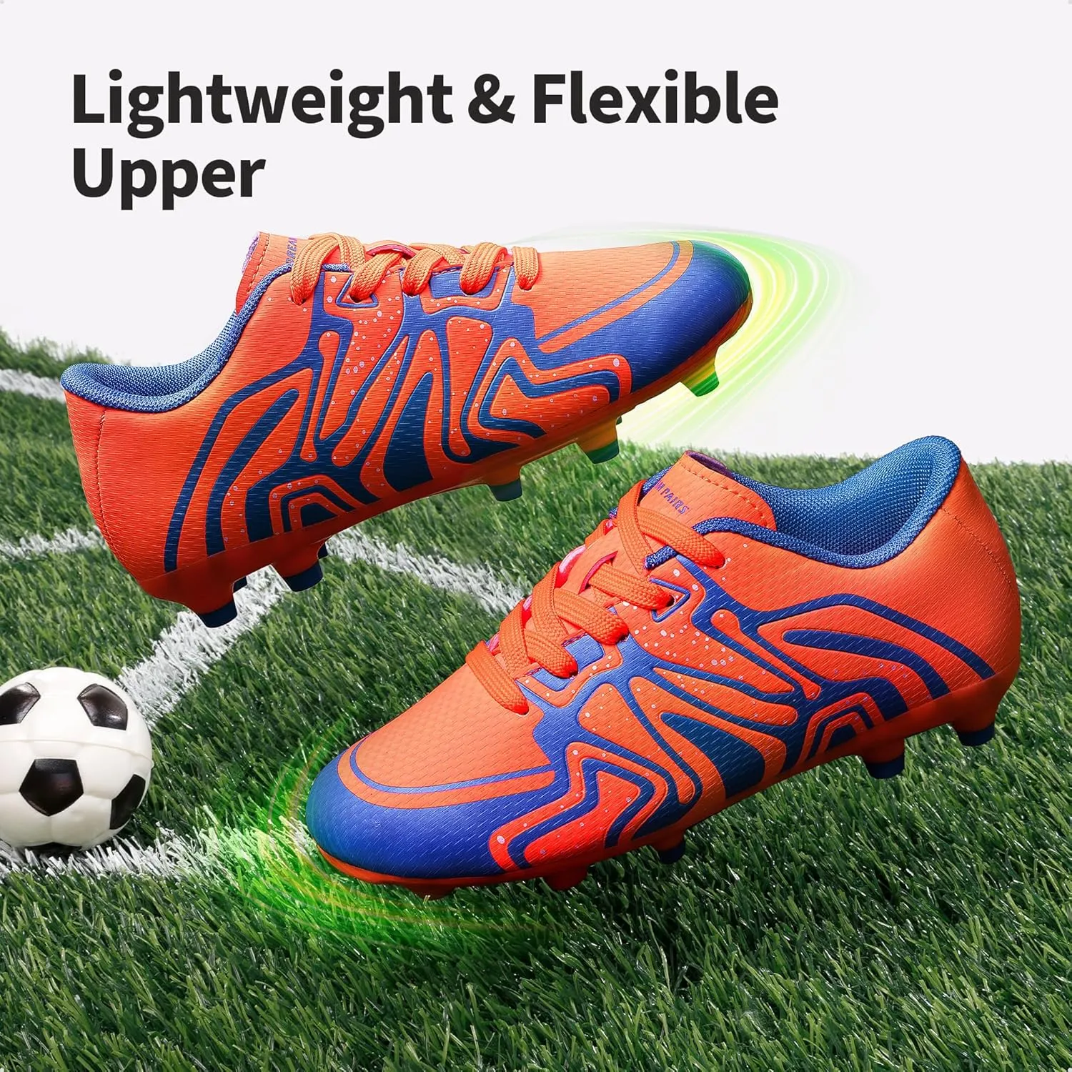 DREAM PAIRS Boys Girls Soccer Cleats Youth Firm Groud Baseball Cleats Sport Athletic Outdoor Trainning Football Shoes for Little/Big Kid