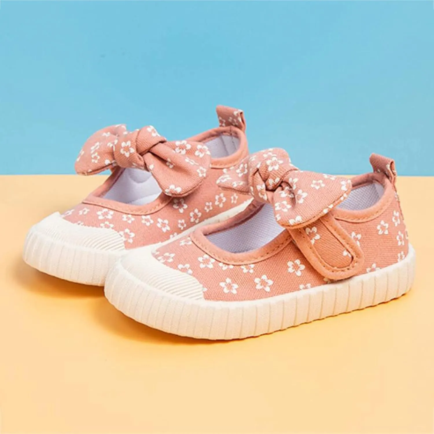 Dress Girls Rubber Sole Toddler Child Floral Printed Canvas Outing Baby Bow Kids Shoes Baby Boots 12-18 Months Girl
