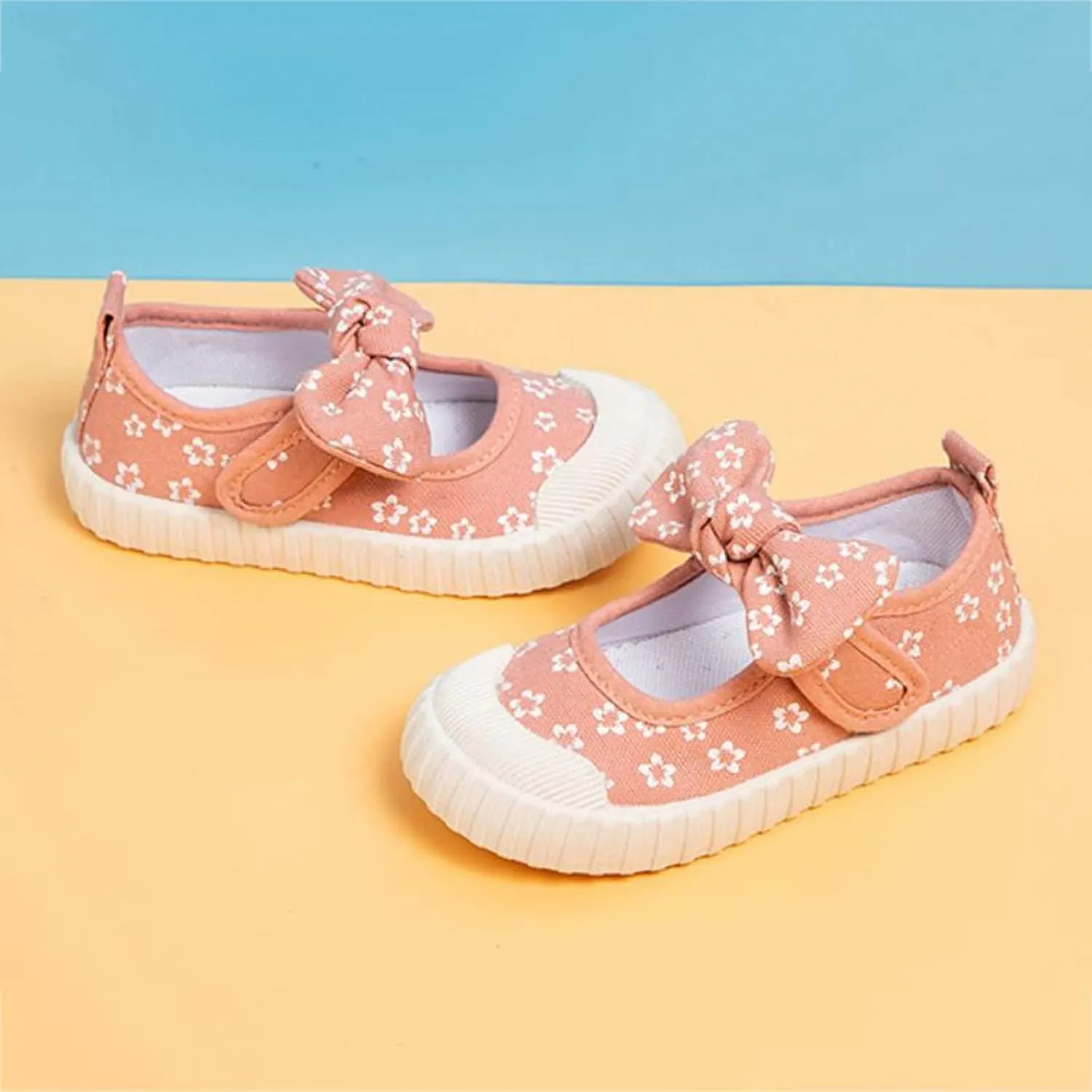 Dress Girls Rubber Sole Toddler Child Floral Printed Canvas Outing Baby Bow Kids Shoes Baby Boots 12-18 Months Girl