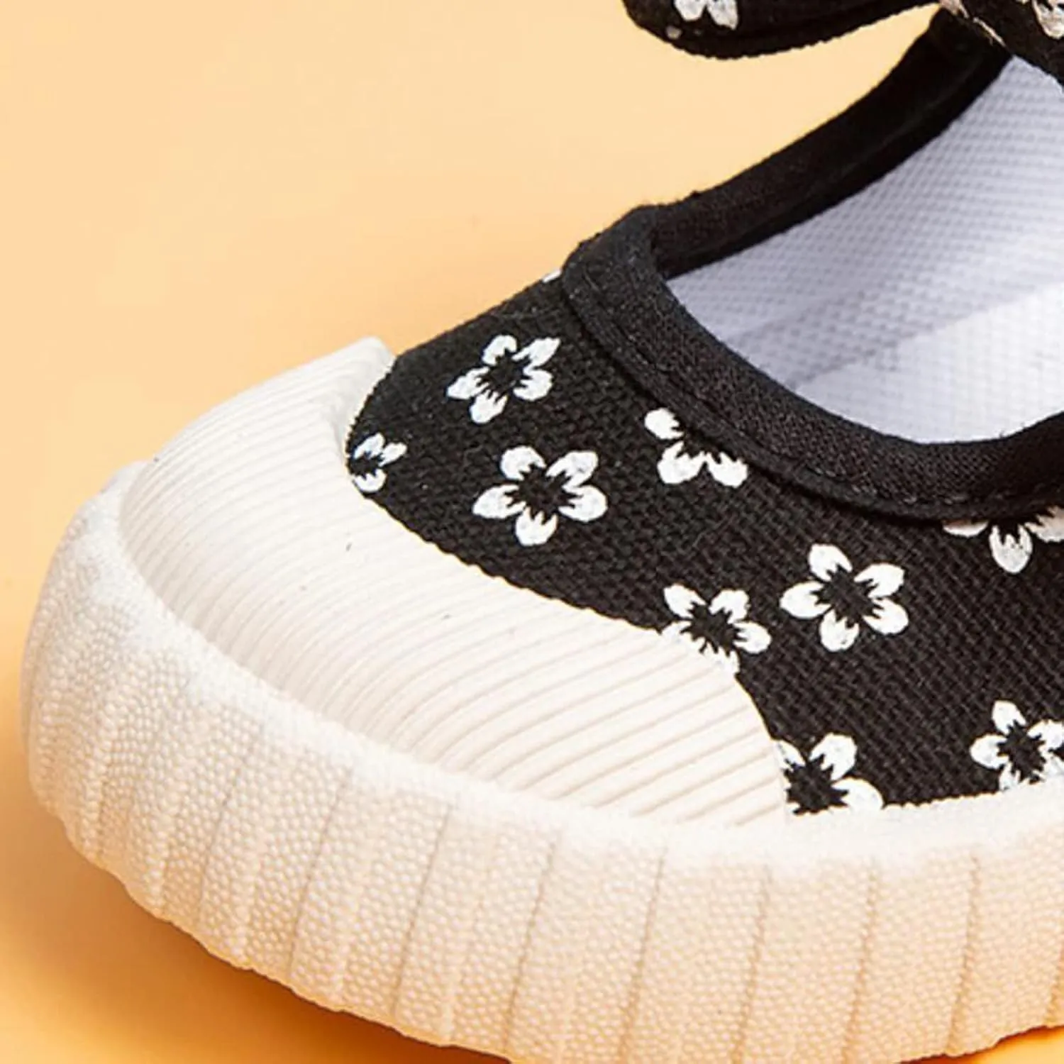 Dress Girls Rubber Sole Toddler Child Floral Printed Canvas Outing Baby Bow Kids Shoes Baby Boots 12-18 Months Girl