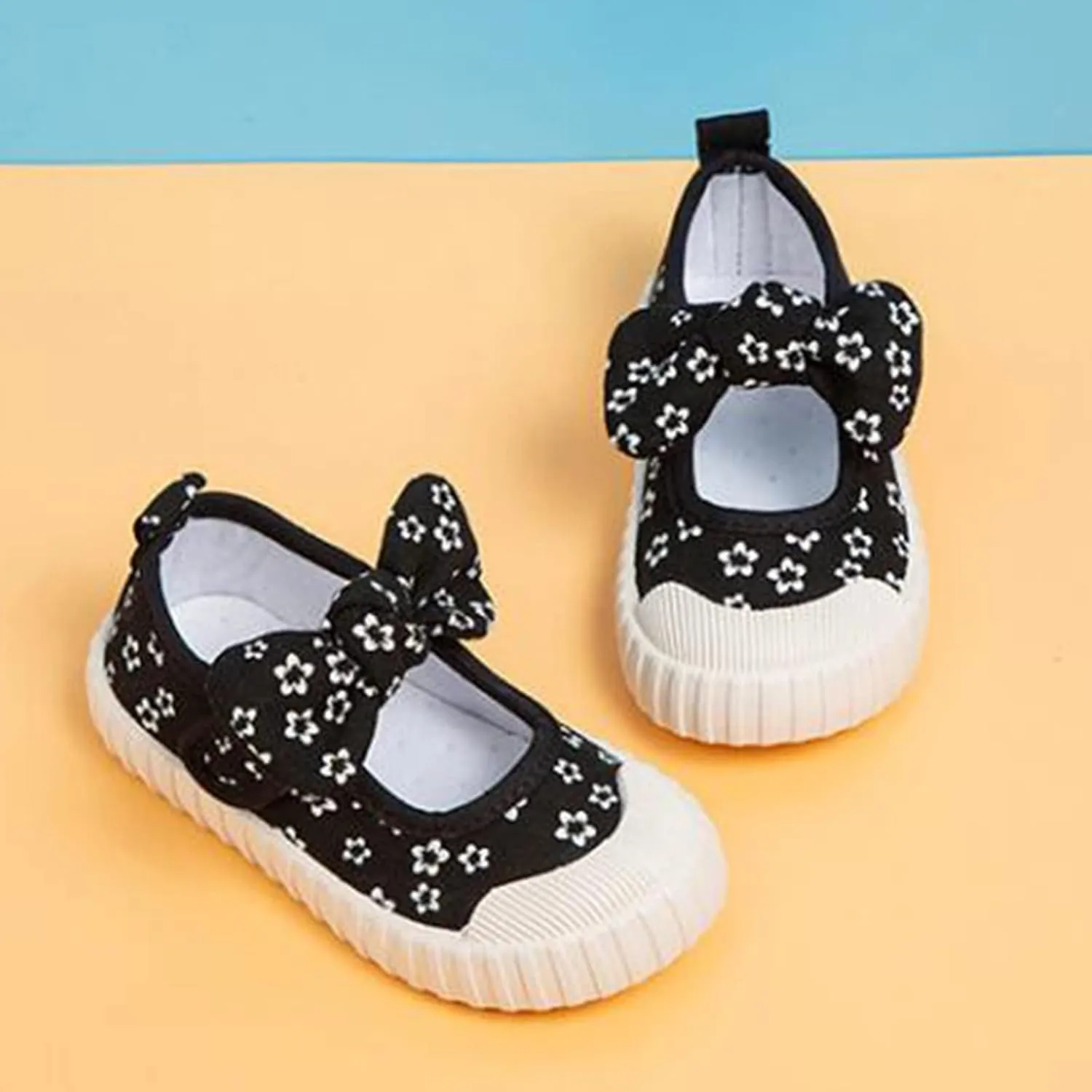 Dress Girls Rubber Sole Toddler Child Floral Printed Canvas Outing Baby Bow Kids Shoes Baby Boots 12-18 Months Girl