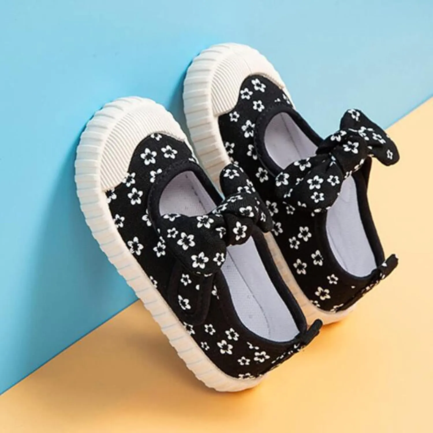 Dress Girls Rubber Sole Toddler Child Floral Printed Canvas Outing Baby Bow Kids Shoes Baby Boots 12-18 Months Girl