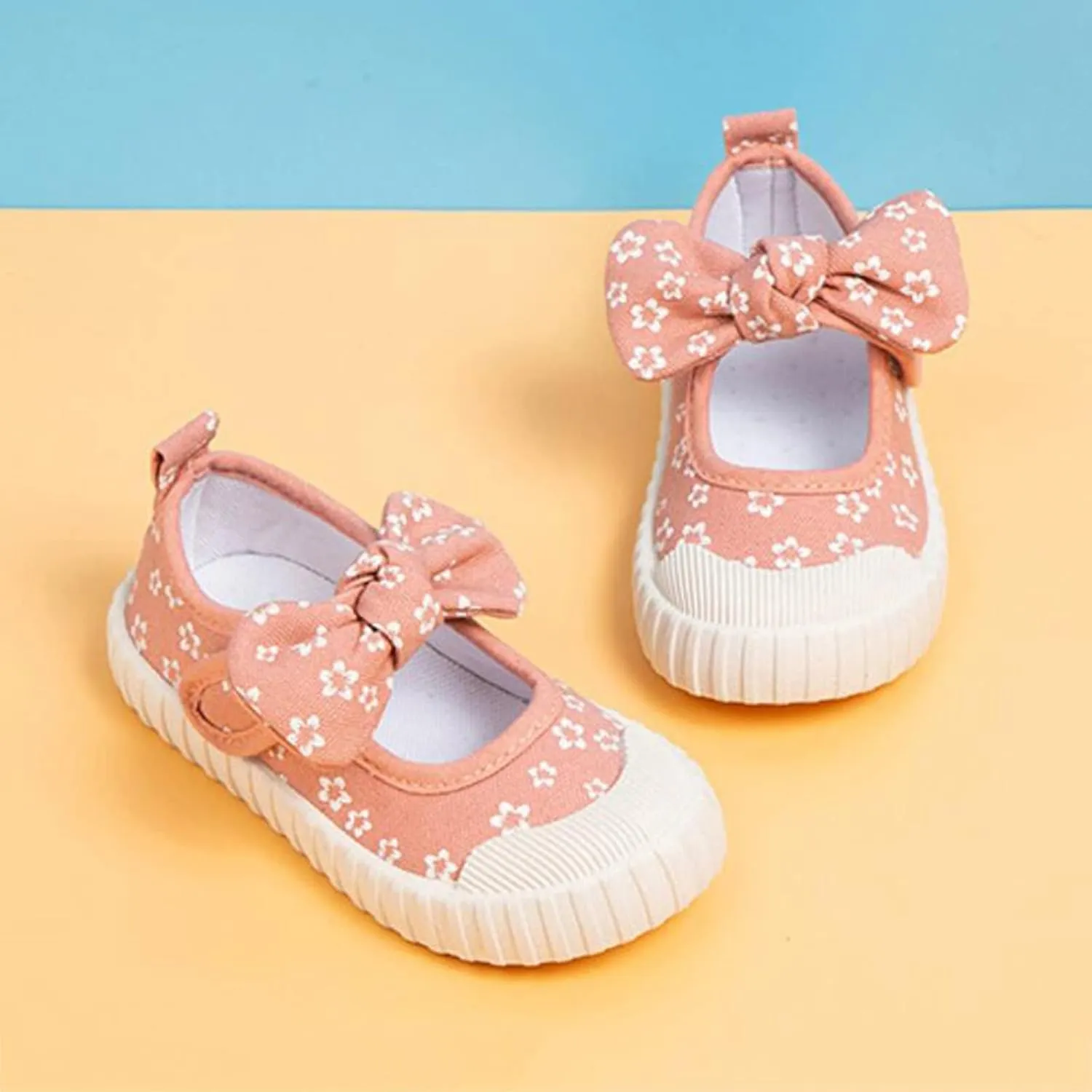 Dress Girls Rubber Sole Toddler Child Floral Printed Canvas Outing Baby Bow Kids Shoes Baby Boots 12-18 Months Girl