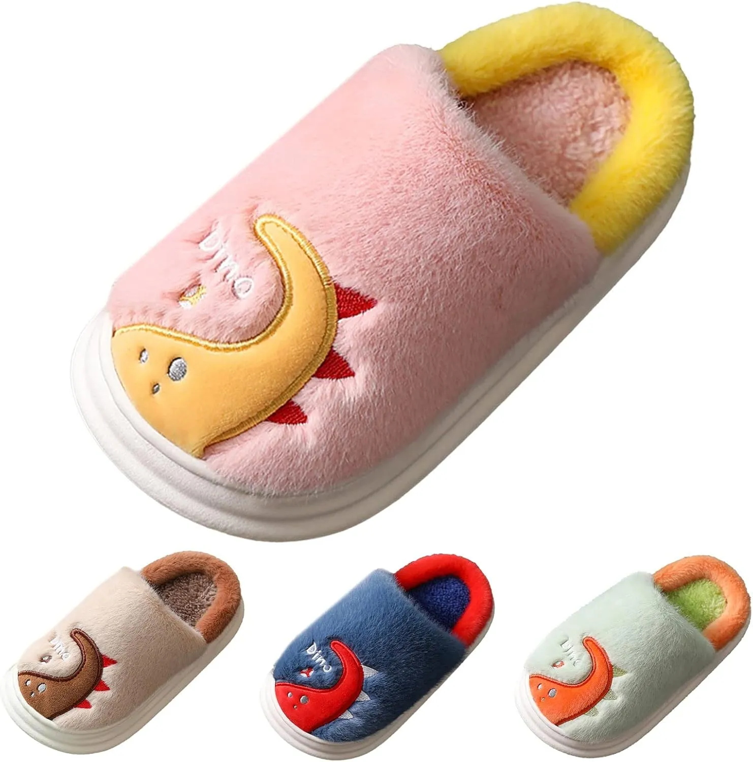 Fluff Slippers for Girls Fashion Autumn And Winter Boys And Girls Slippers Flat Bottom Thick Girls Flip Flops Size 5