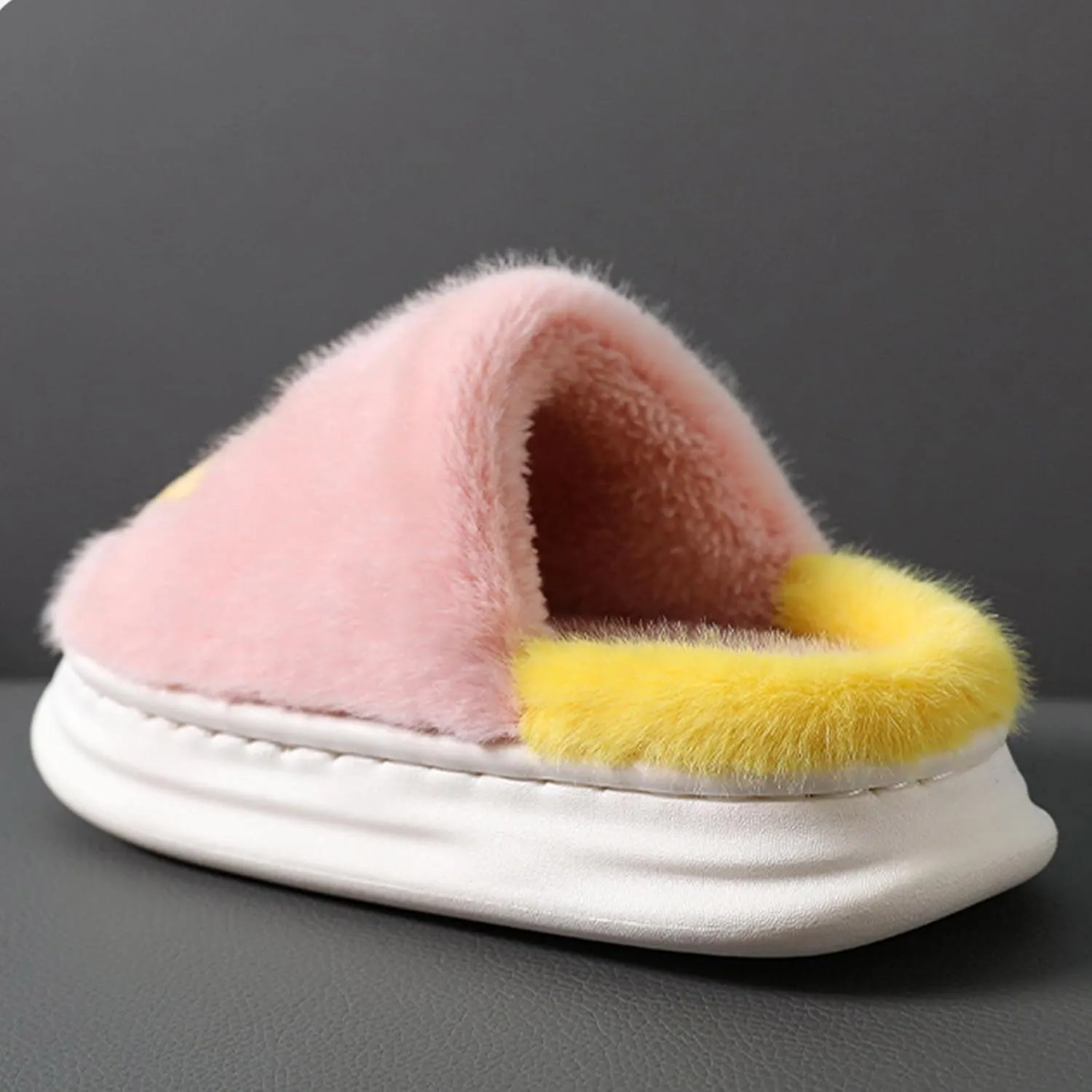 Fluff Slippers for Girls Fashion Autumn And Winter Boys And Girls Slippers Flat Bottom Thick Girls Flip Flops Size 5