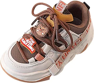 Girls and Toddler Chunky Sneakers Vulcanize Fashion Girls Platform Thick Sole Outdoor Running Glittery Toddler Shoes