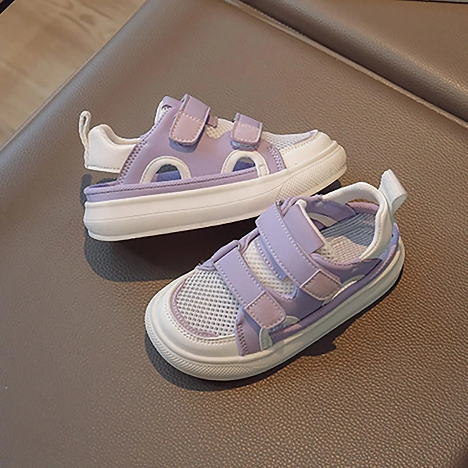 Girls Volleyball Shoes Boys Girls Canvas Shoes Hollow Adjustable Hook and Loop Classic Low Top Kids Sneakers Toddler