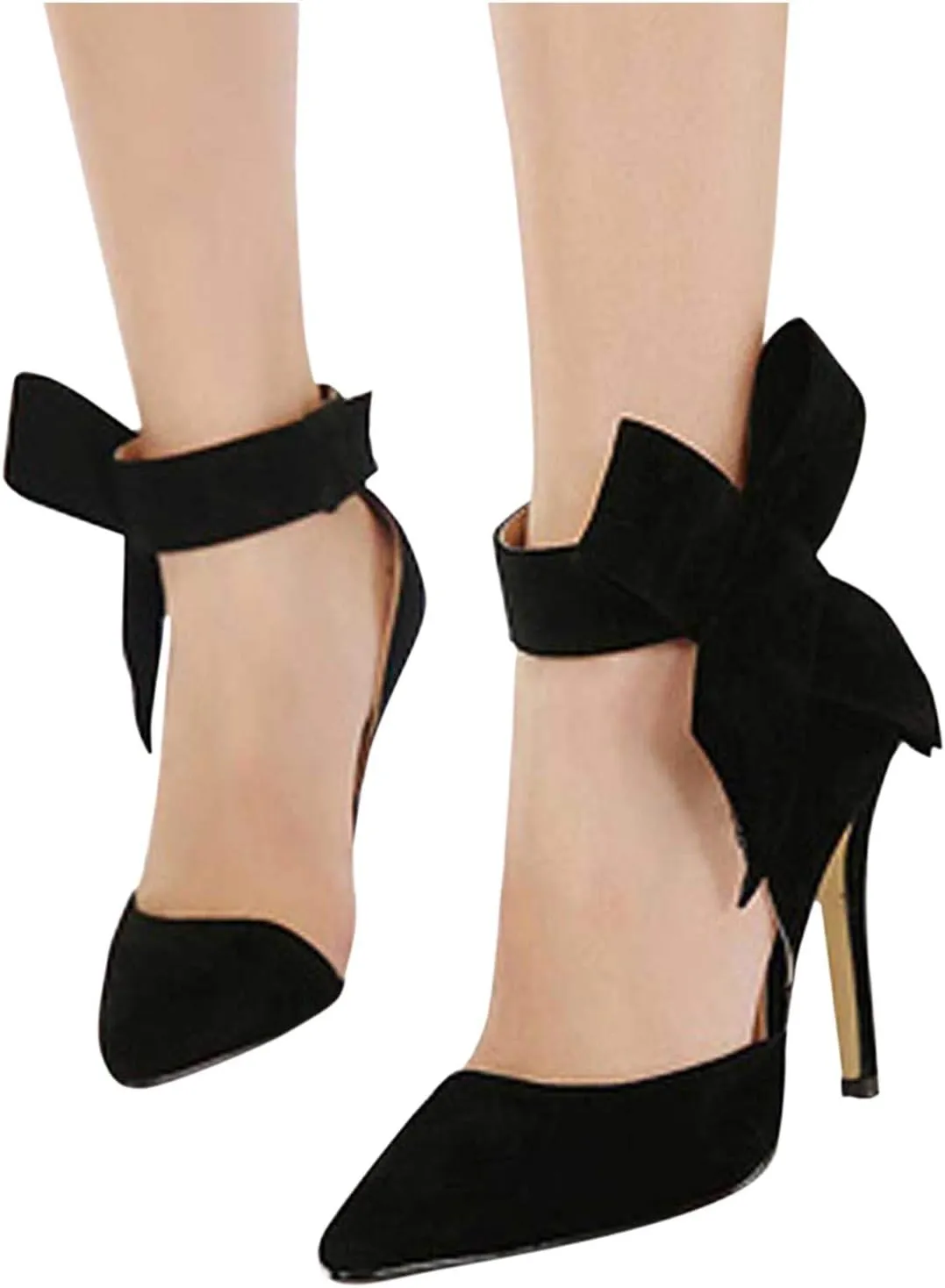 Heels Fashion Pointed Big Temperament Summer Bow Color Solid High Ladies Women's sandals Woman Summer Sandals