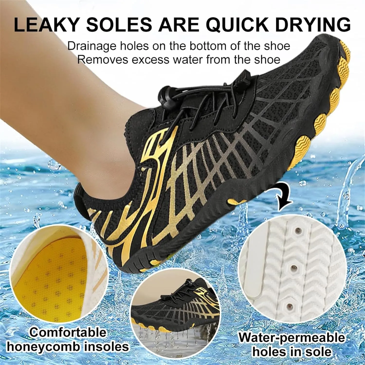 Hiking Barefoot Shoes for Women Men,Pro-Healthy&Non-Slip Water Shoes Footwear, Wide Toe Waterproof Trail Running Footwear,Beach Pool Aqua Swimming Sur Fitness Barefoot Wear Unisex