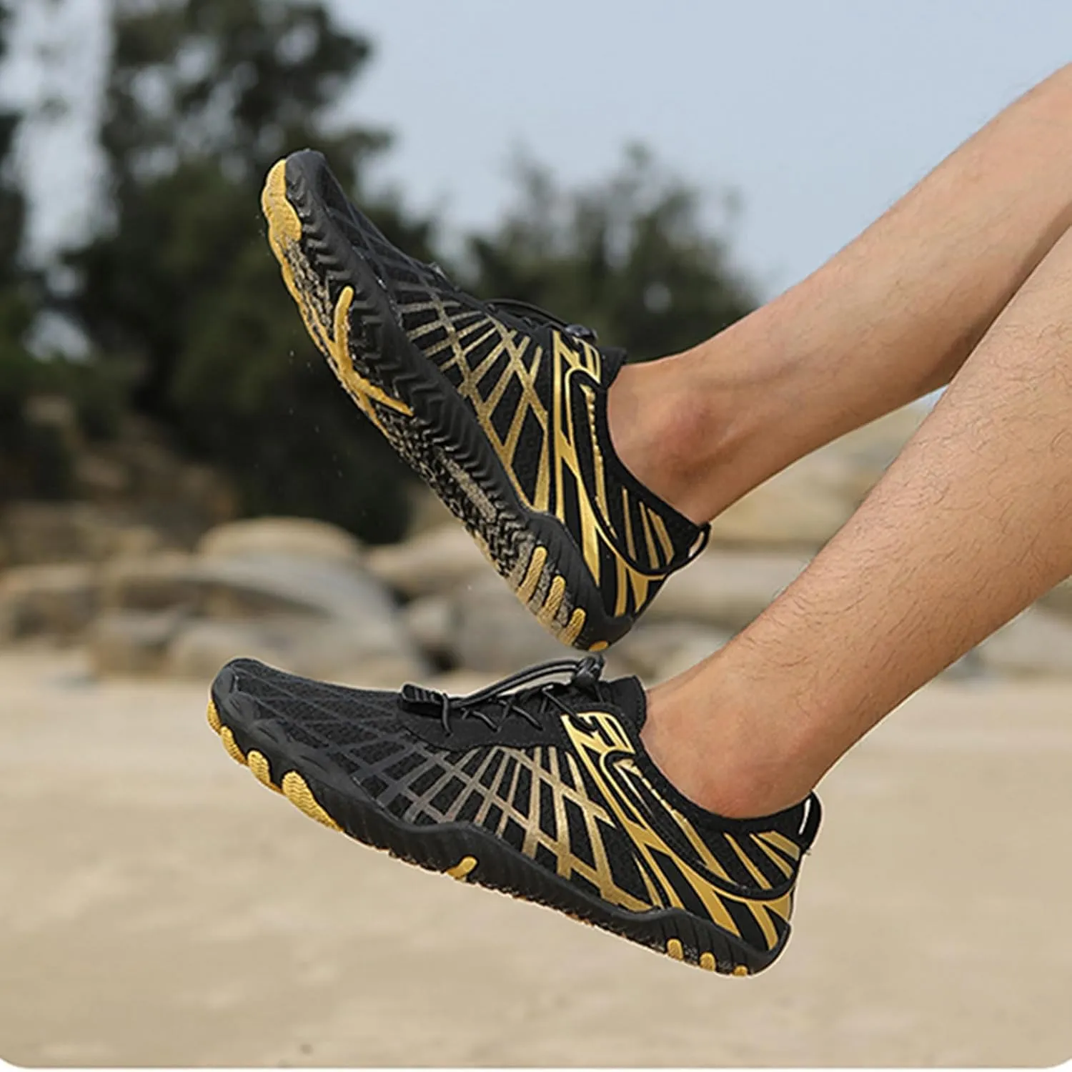 Hiking Barefoot Shoes for Women Men,Pro-Healthy&Non-Slip Water Shoes Footwear, Wide Toe Waterproof Trail Running Footwear,Beach Pool Aqua Swimming Sur Fitness Barefoot Wear Unisex
