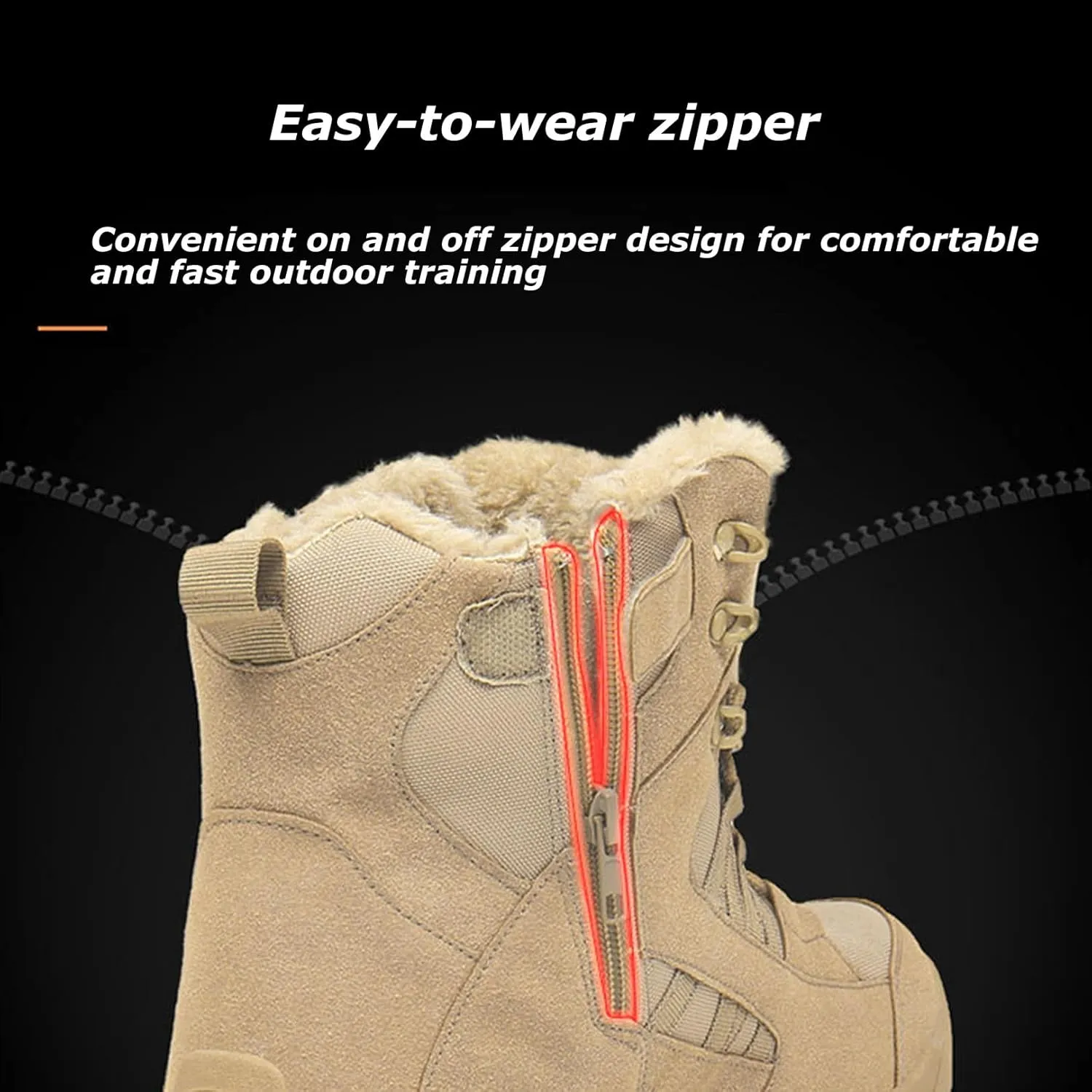 Kervaky Men's Snow, Mountaineering, Hiking, Military Tactical, Work & Outdoor Warm Boots