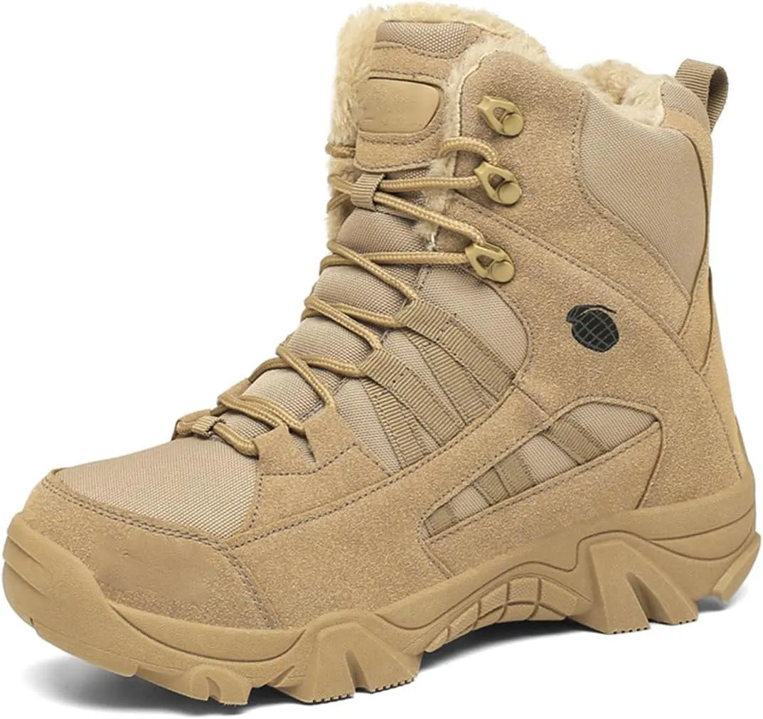 Kervaky Men's Snow, Mountaineering, Hiking, Military Tactical, Work & Outdoor Warm Boots