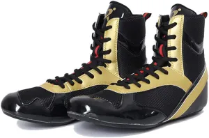 Kids Adults Boxing Shoes, Men's Wrestling Shoes Teenagers Kickboxing Sparring Trainers Breathable Bodybuilding Boxing Boots