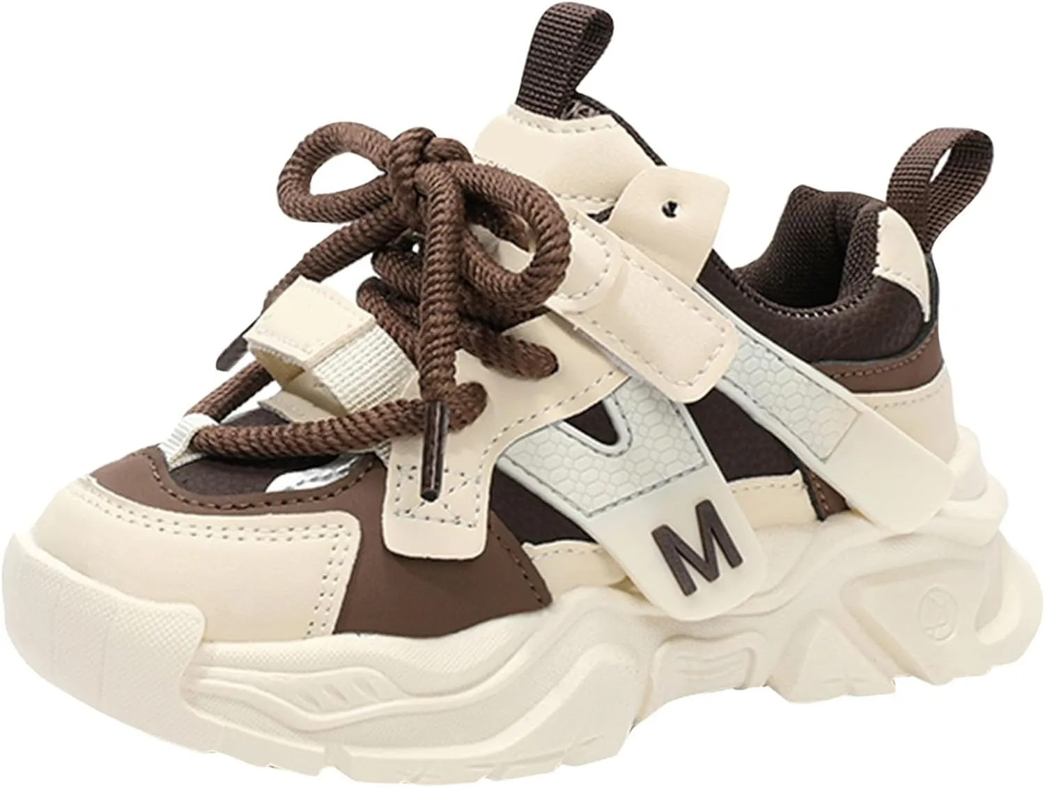 Kids' Handsome Matching Leather Sneakers Boys' Daddy Shoes Girls' Small and Medium Casual Shoes Kids Sneakers Size 13