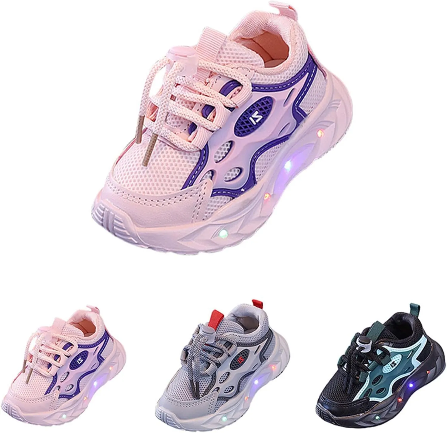 Kids Light-Up Sneakers Flashing Sports Shoes Fashion Glowing Trainer Luminous Running Athletic Shoes for Boy Girl