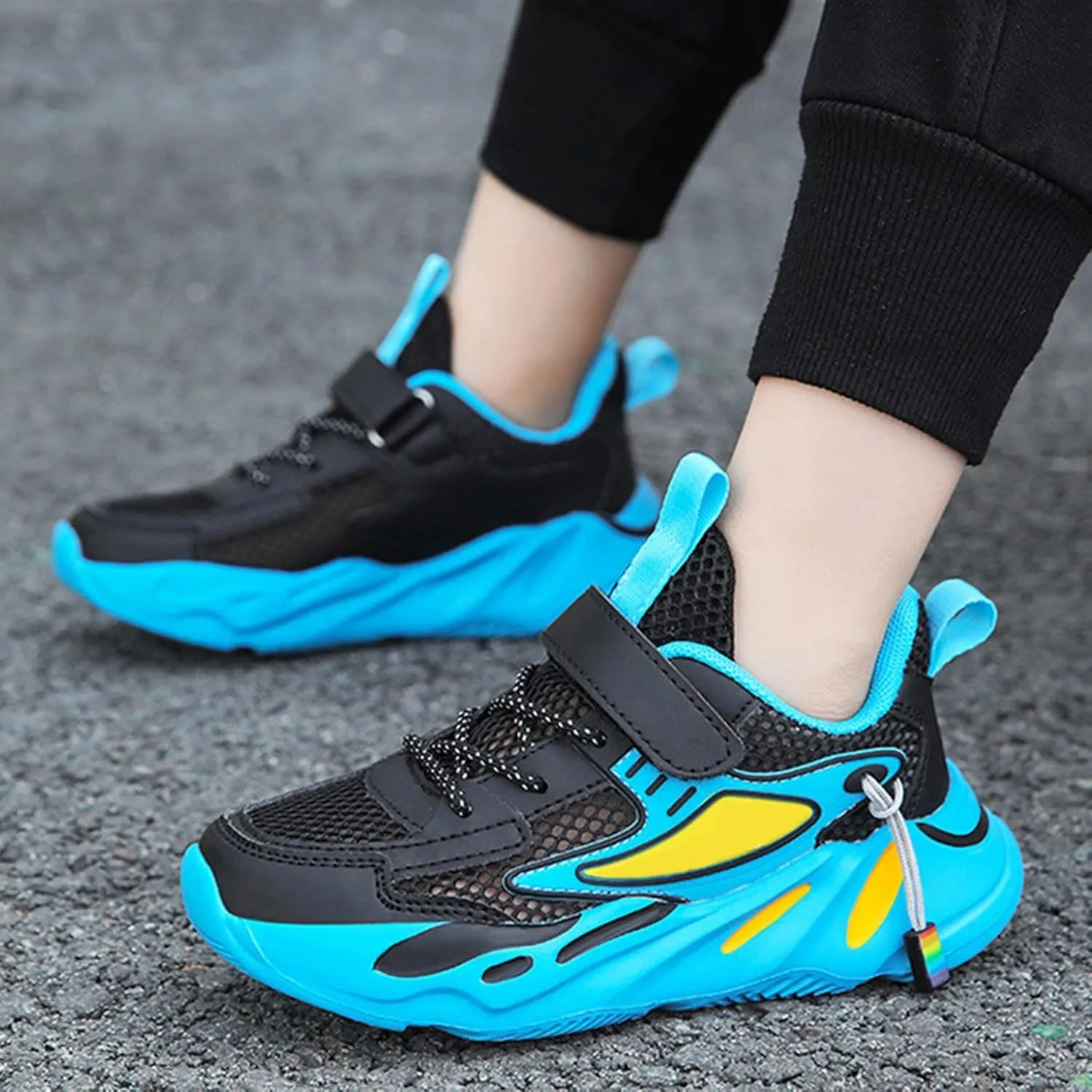 Kids Sneakers Tennis Shoes for Boys Girls Sneakers Breathable Knit Mesh Walking Shoes Athletic Running Sports Shoes