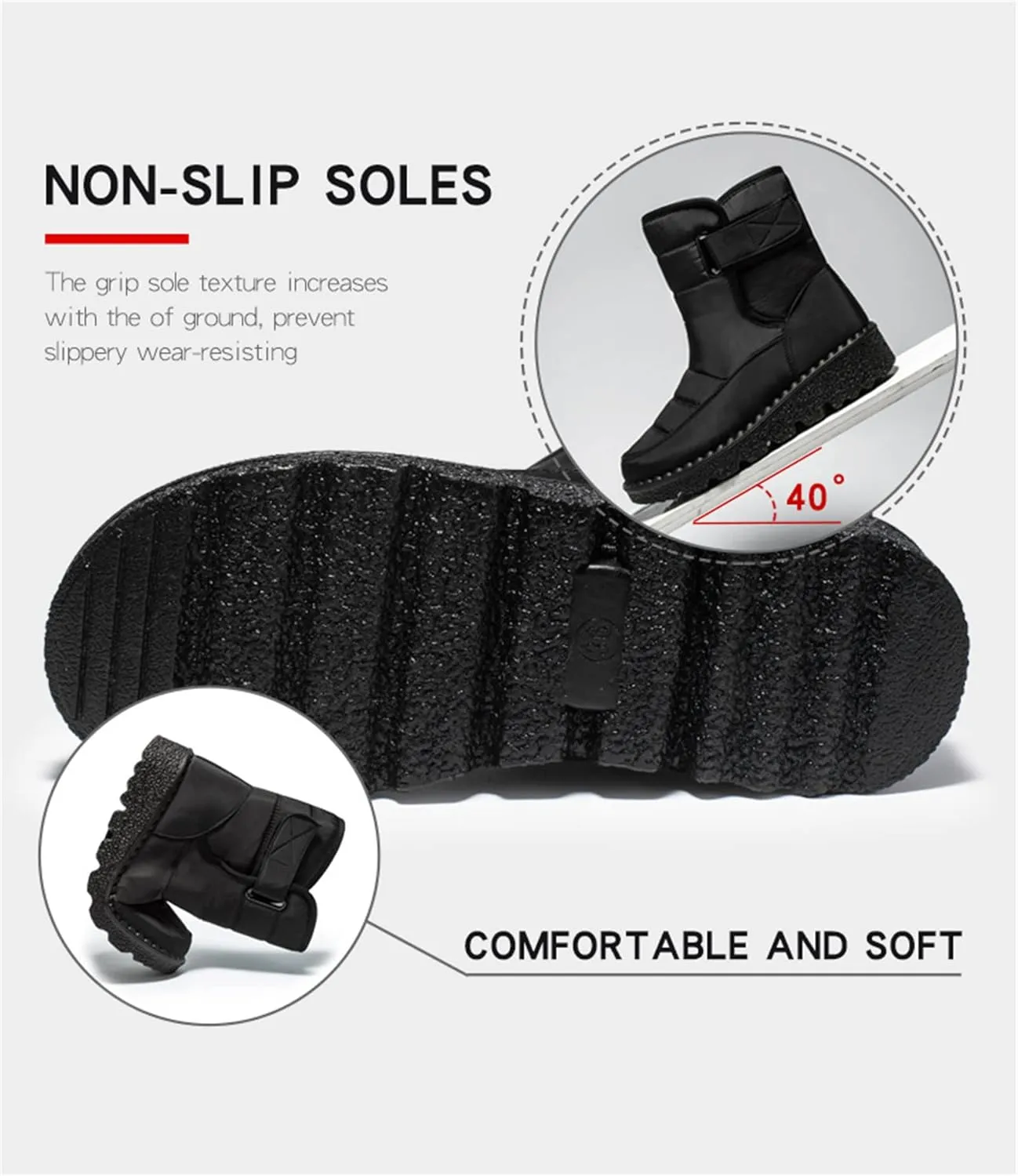 Ladmiple Winter Boots For Women Waterproof Snow Cute Ankle Booties Fur Lined Warm Slip On Comfortable Anti Slip Outdoor Shoes