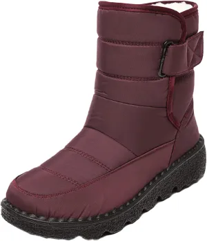 Ladmiple Winter Boots For Women Waterproof Snow Cute Ankle Booties Fur Lined Warm Slip On Comfortable Anti Slip Outdoor Shoes