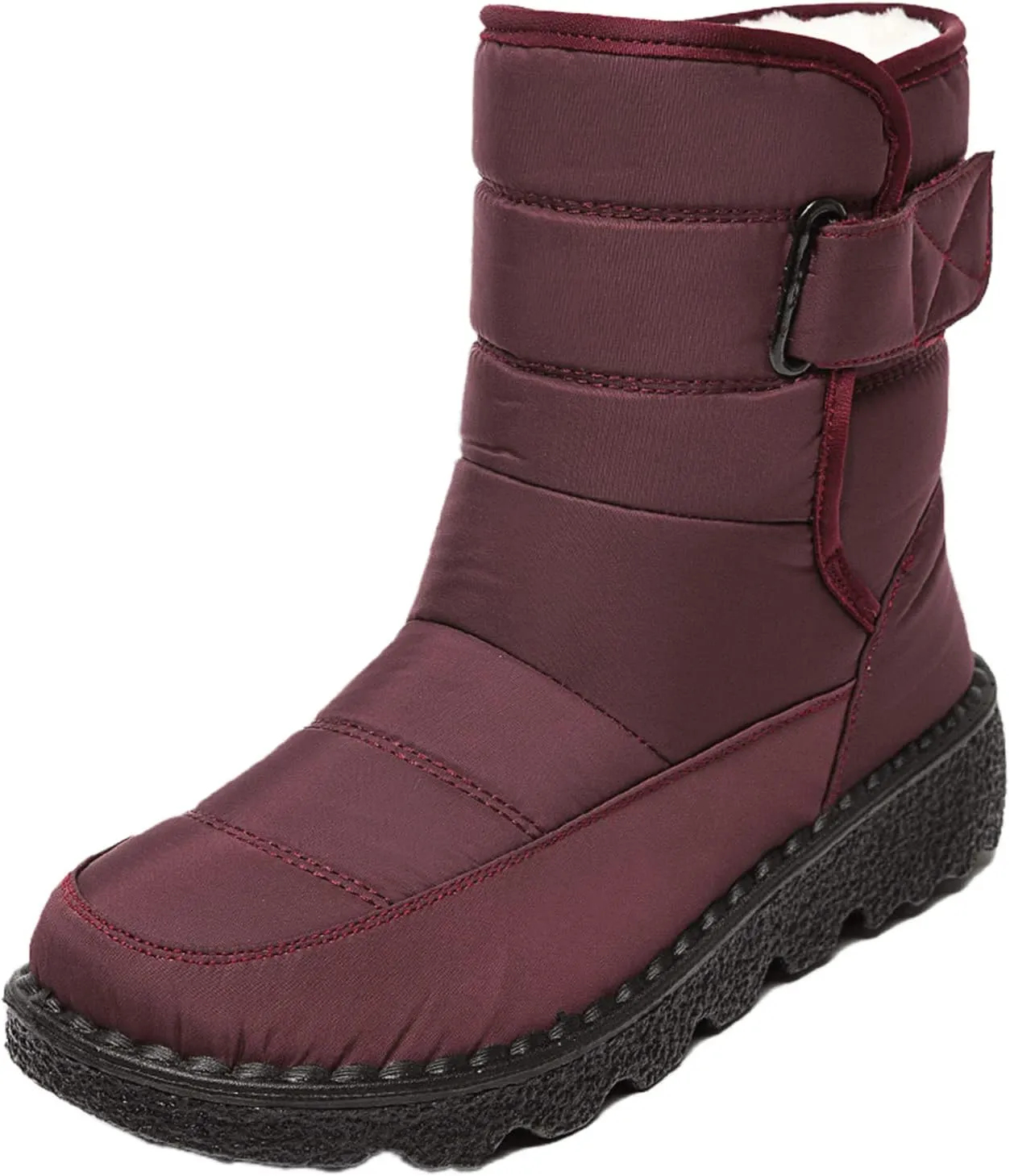 Ladmiple Winter Boots For Women Waterproof Snow Cute Ankle Booties Fur Lined Warm Slip On Comfortable Anti Slip Outdoor Shoes