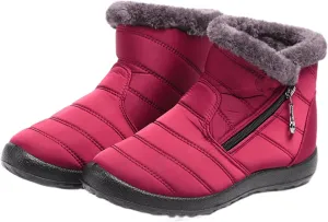 Ladmiple Winter Boots For Women Waterproof Snow Cute Ankle Booties Fur Lining Warm Comfortable Slip On Outdoor Shoes