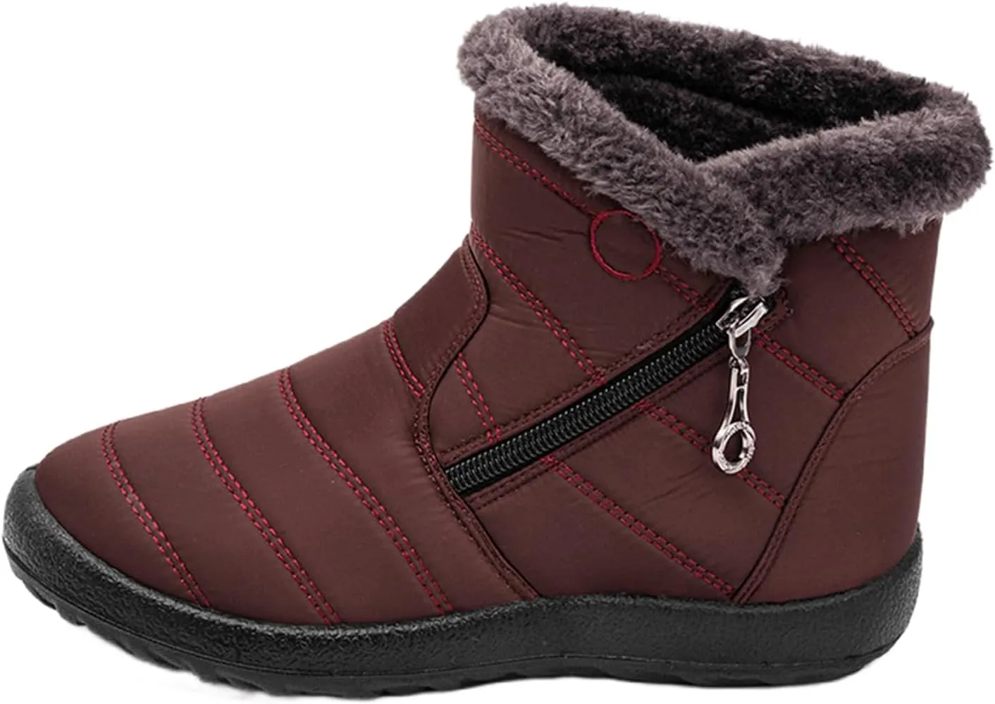 Ladmiple Winter Boots For Women Waterproof Snow Cute Ankle Booties Fur Lining Warm Comfortable Slip On Outdoor Shoes