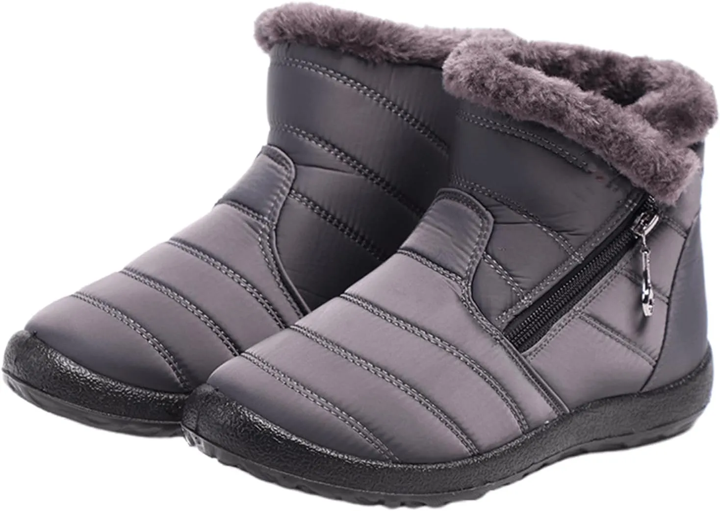 Ladmiple Winter Boots For Women Waterproof Snow Cute Ankle Booties Warm Comfortable Slip On Fur Lined Outdoor Shoes