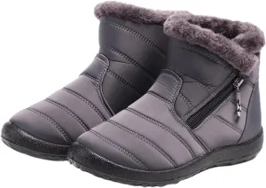 Ladmiple Winter Boots For Women Waterproof Snow Cute Ankle Booties Warm Comfortable Slip On Fur Lined Outdoor Shoes