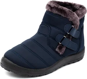 Ladmiple Winter Boots For Women Waterproof Snow Non Slip Warm Ankle Booties Comfortable Slip On Fur Lined Outdoor Shoes