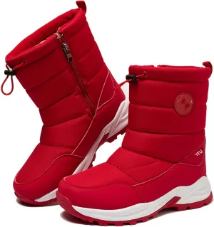 Ladmiple Winter Boots For Women Waterproof Snow Wide Width Slip On Ankle Booties Anti-Slip Fur Lined Outdoor Shoes