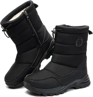 Ladmiple Winter Boots For Women Waterproof Snow Wide Width Slip On Ankle Booties Anti-Slip Fur Lined Outdoor Shoes