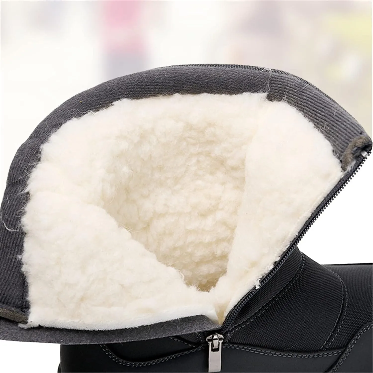 Ladmiple Winter Boots For Women Waterproof Snow Wide Width Slip On Ankle Booties Anti-Slip Fur Lined Outdoor Shoes