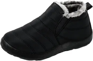 Ladmiple Winter Boots For Women Waterproof Snow Wide Width Warm Ankle Booties Comfortable Slip On Fur Lined Outdoor Shoes