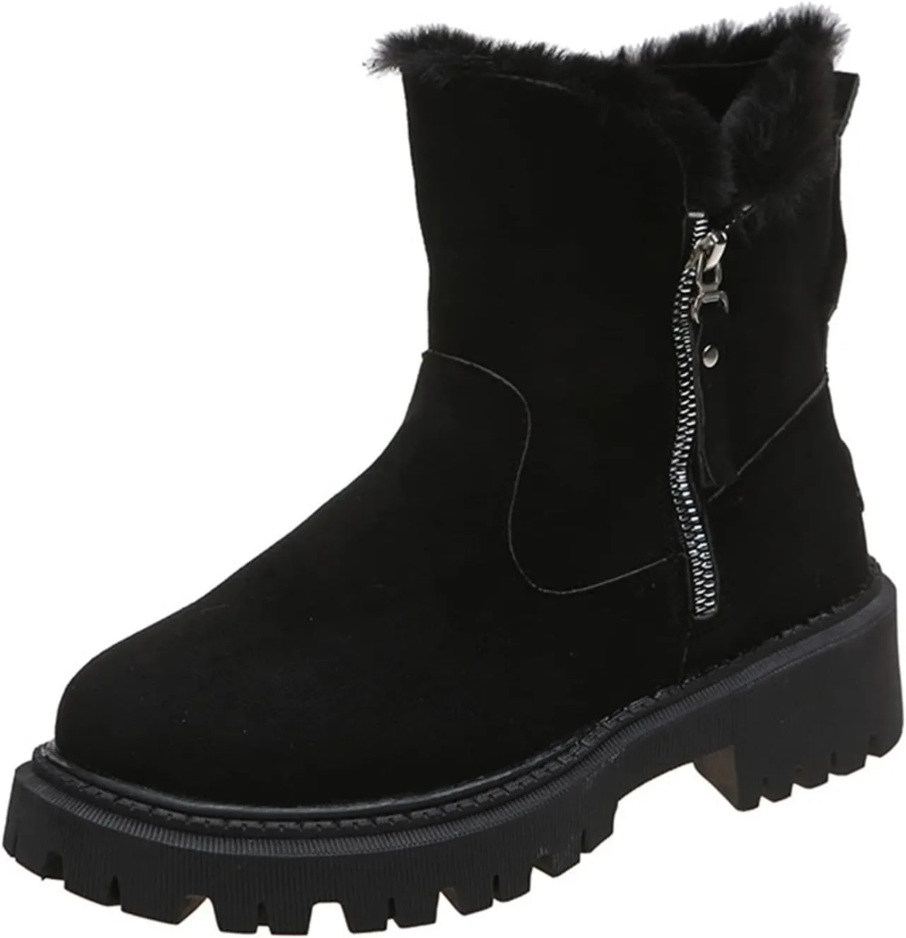 Lausiuoe Winter Boots For Women Fashion 2022 Women's Snow Boots Anti-Slip Outdoor Shoes Warm Fur Lined Fuzzy Platform Booties