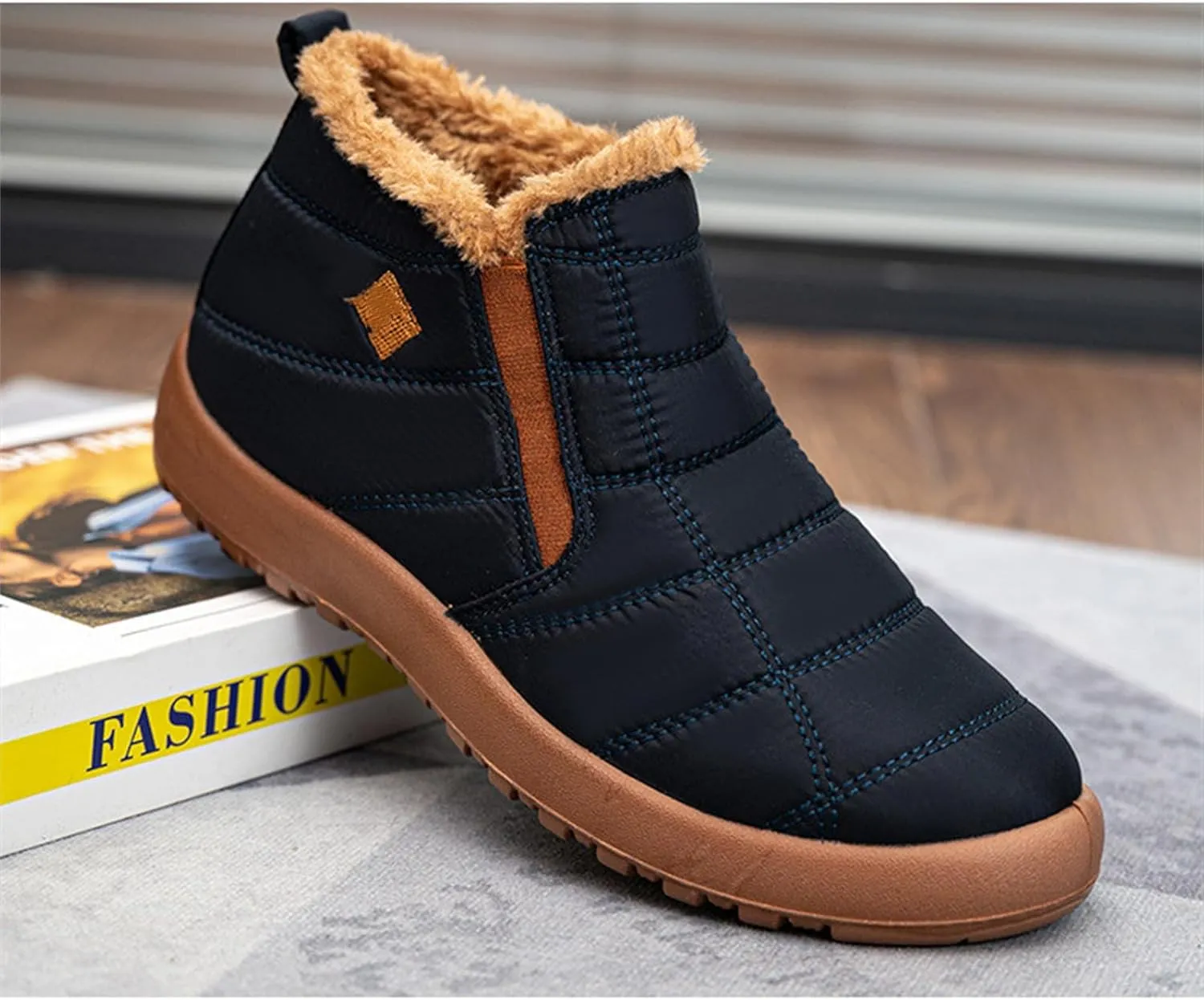Lausiuoe Winter Boots For Women Waterproof Snow Non Slip Ankle Booties Ladies Warm Fur Lined Flat Sneakers Outdoor Shoes