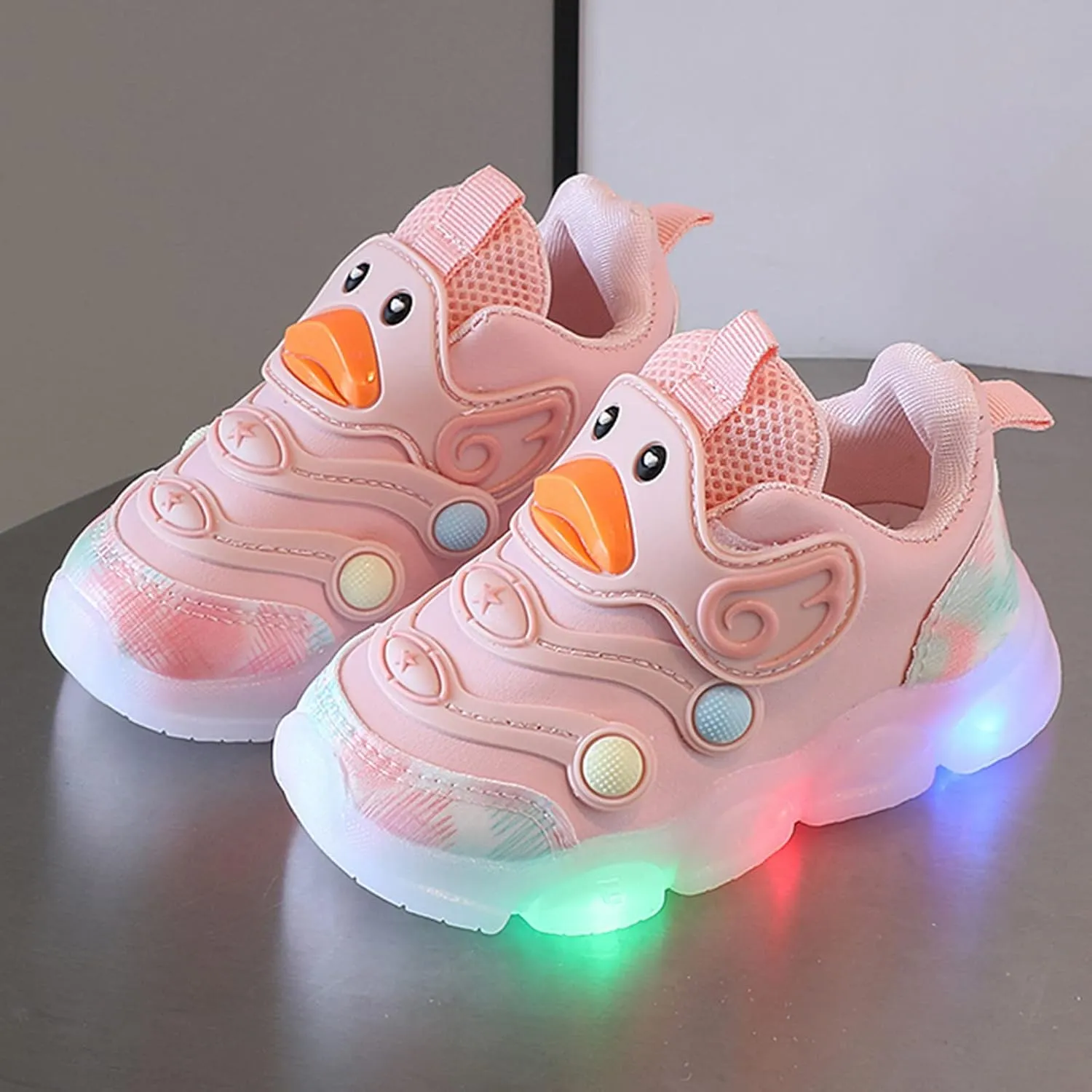 Leather Light Up artoon Sneaker for Toddler Baby Boys Led First Walking Sport Shoes Outdoor Breathable Non Slip Shoes