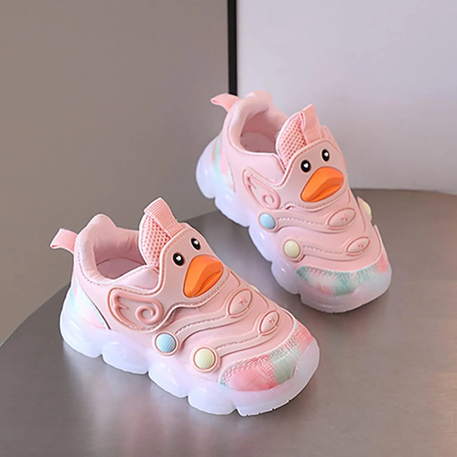 Leather Light Up artoon Sneaker for Toddler Baby Boys Led First Walking Sport Shoes Outdoor Breathable Non Slip Shoes