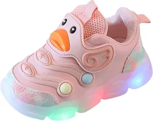 Leather Light Up artoon Sneaker for Toddler Baby Boys Led First Walking Sport Shoes Outdoor Breathable Non Slip Shoes