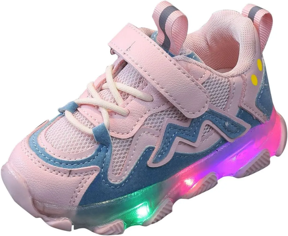 Light Up Breathable Sneaker for Toddler Baby Boys Kids Mesh Open Toe Sport Shoes Outdoor First Walking Running Non Slip