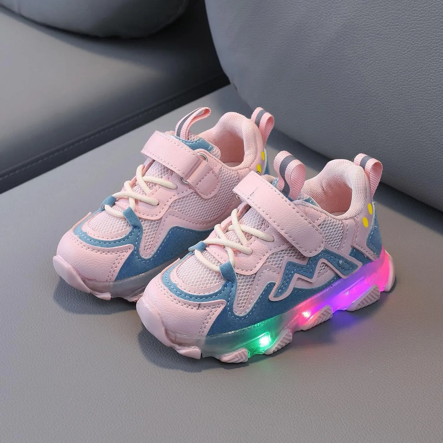 Light Up Breathable Sneaker for Toddler Baby Boys Kids Mesh Open Toe Sport Shoes Outdoor First Walking Running Non Slip