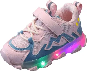 Light Up Breathable Sneaker for Toddler Baby Boys Kids Mesh Open Toe Sport Shoes Outdoor First Walking Running Non Slip